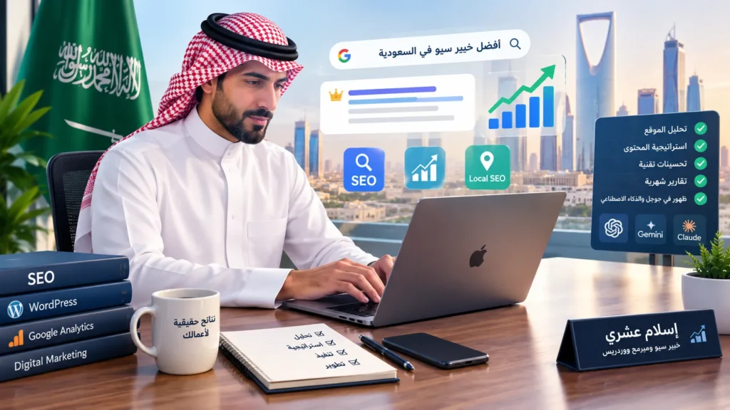 أفضل خبير سيو في السعودية 2026 – إسلام عشري خبير سيو ومبرمج ووردبريس