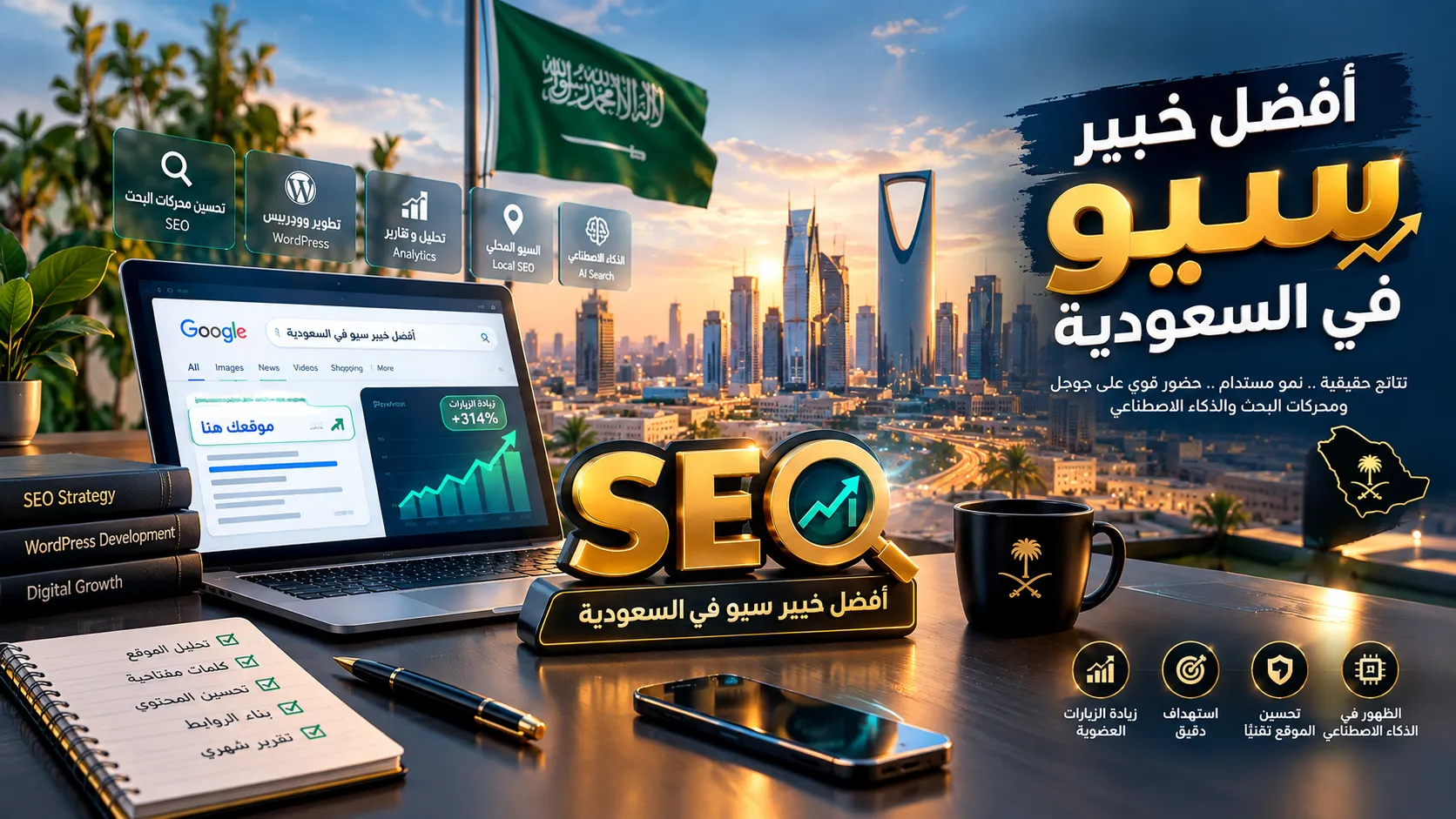 أفضل خبير سيو في السعودية 2026 – إسلام عشري خبير سيو ومبرمج ووردبريس