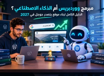 مبرمج ووردبريس أم الذكاء الاصطناعي؟ الدليل الكامل لبناء موقع يتصدر جوجل في 2027